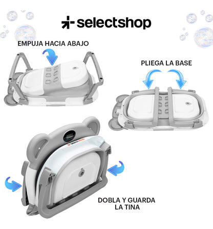 Bañera plegable bebé Selectshop con sensor temperatura BB19