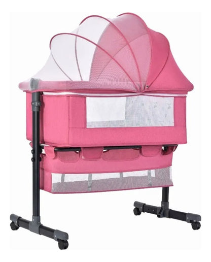 Cuna colecho con mosquitera, mecedora y organizador bebé