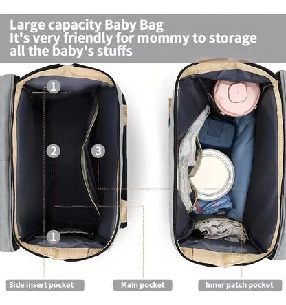 Bolso Pañalera Cuna Colchón Portátil