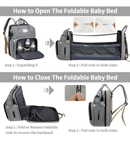 Bolso Pañalera Cuna Colchón Portátil