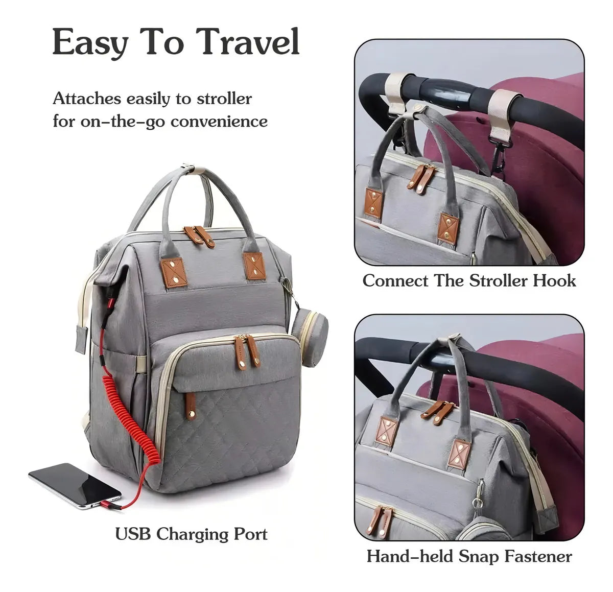 Bolso Pañalera Cuna Colchón Portátil